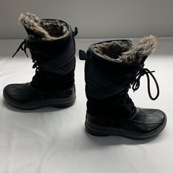 Clarks Faux Fur Thinsulate Lined Lace Up Winter Mukluk Boots Size 7.5 Black - Picture 4 of 11